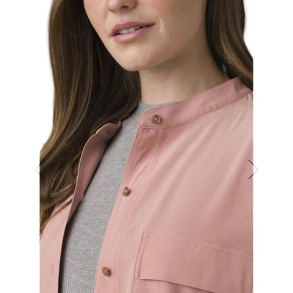 prAna Oversized Button Front Cloud Pink Effortless Everyday Shirt Sz M - Picture 4 of 13